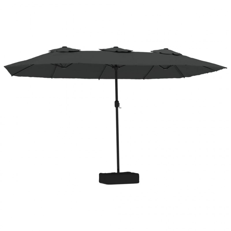Podwójny parasol ogrodowy, antracytowy, 449x265 cm