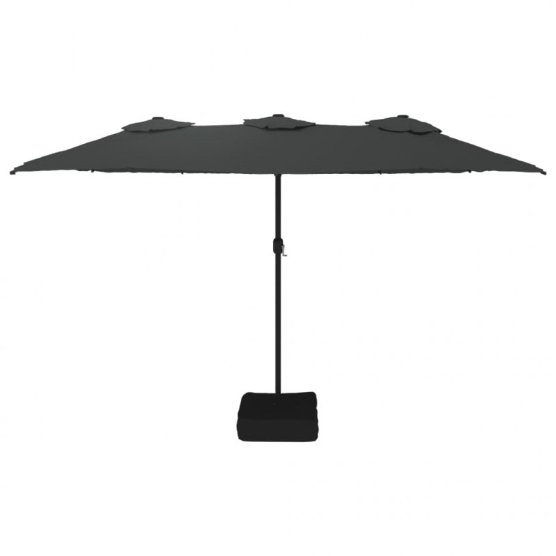 Podwójny parasol ogrodowy, antracytowy, 449x265 cm
