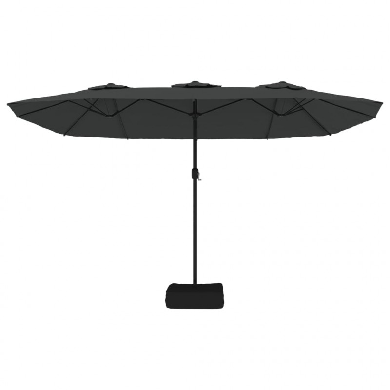Podwójny parasol ogrodowy, antracytowy, 449x265 cm