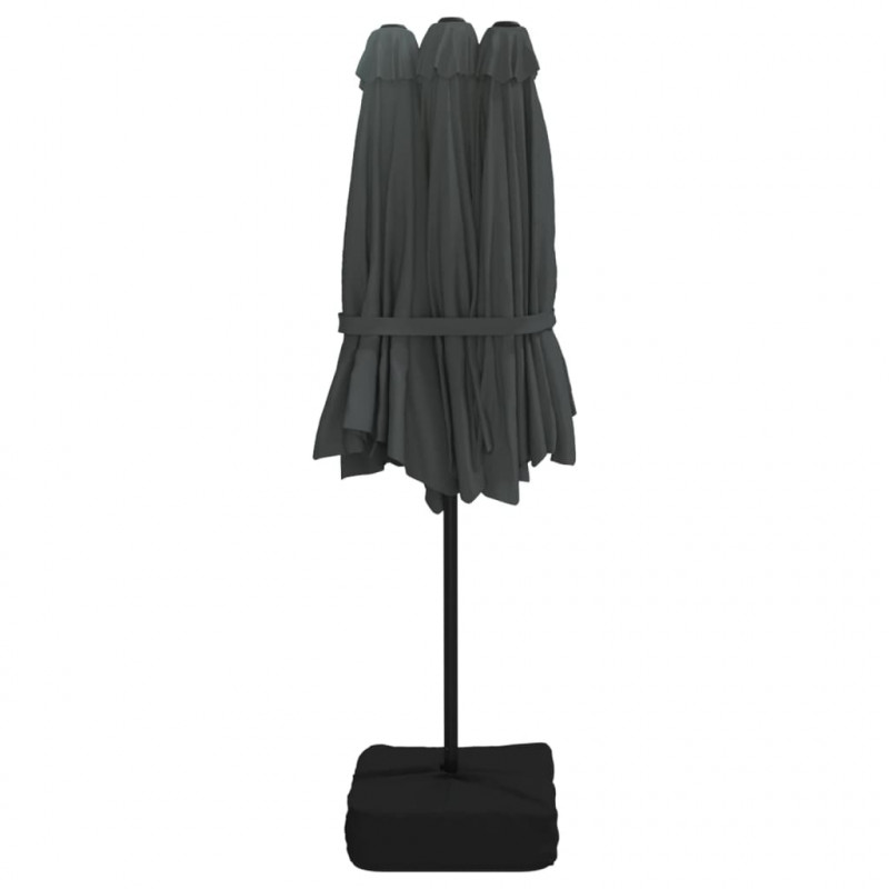 Podwójny parasol ogrodowy, antracytowy, 449x265 cm
