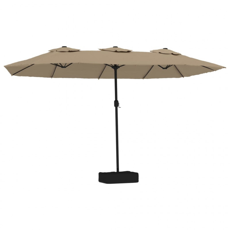 Podwójny parasol ogrodowy, taupe, 449x265 cm