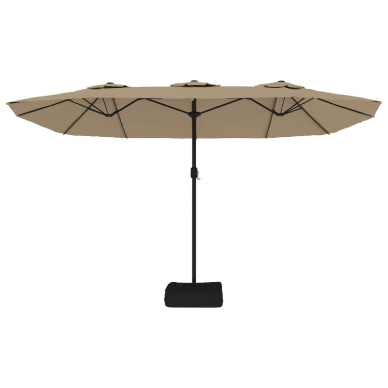 Podwójny parasol ogrodowy, taupe, 449x265 cm