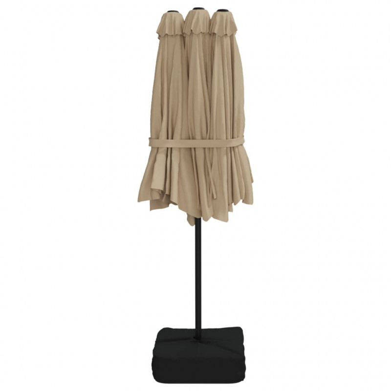 Podwójny parasol ogrodowy, taupe, 449x265 cm