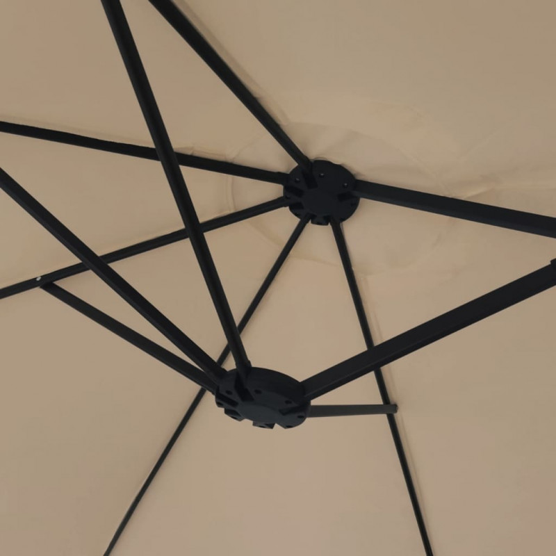 Podwójny parasol ogrodowy, taupe, 449x265 cm