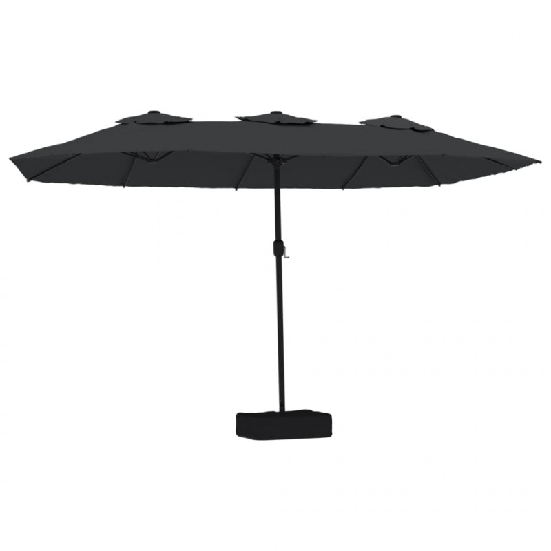 Podwójny parasol ogrodowy, czarny, 449x265 cm