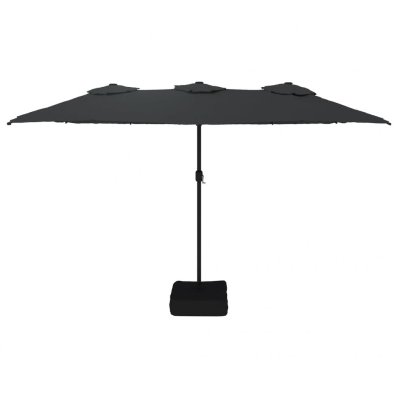 Podwójny parasol ogrodowy, czarny, 449x265 cm