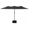 Podwójny parasol ogrodowy, czarny, 449x265 cm