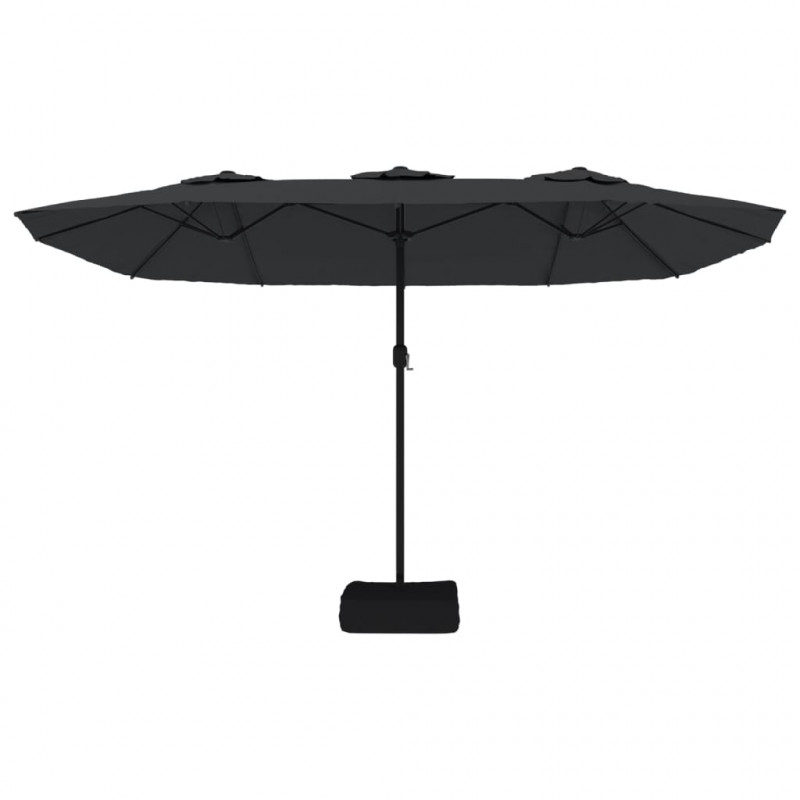 Podwójny parasol ogrodowy, czarny, 449x265 cm