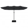 Podwójny parasol ogrodowy, czarny, 449x265 cm