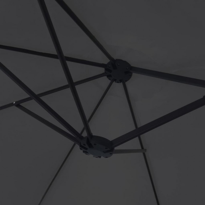Podwójny parasol ogrodowy, czarny, 449x265 cm