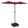 Podwójny parasol ogrodowy, bordowy, 316x145 cm