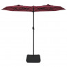 Podwójny parasol ogrodowy, bordowy, 316x145 cm
