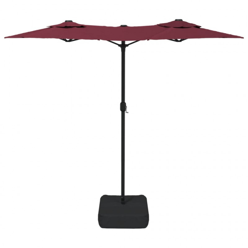 Podwójny parasol ogrodowy, bordowy, 316x145 cm