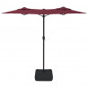 Podwójny parasol ogrodowy, bordowy, 316x145 cm