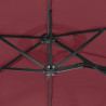 Podwójny parasol ogrodowy, bordowy, 316x145 cm