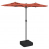 Podwójny parasol ogrodowy, terakota, 316x145 cm