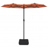 Podwójny parasol ogrodowy, terakota, 316x145 cm