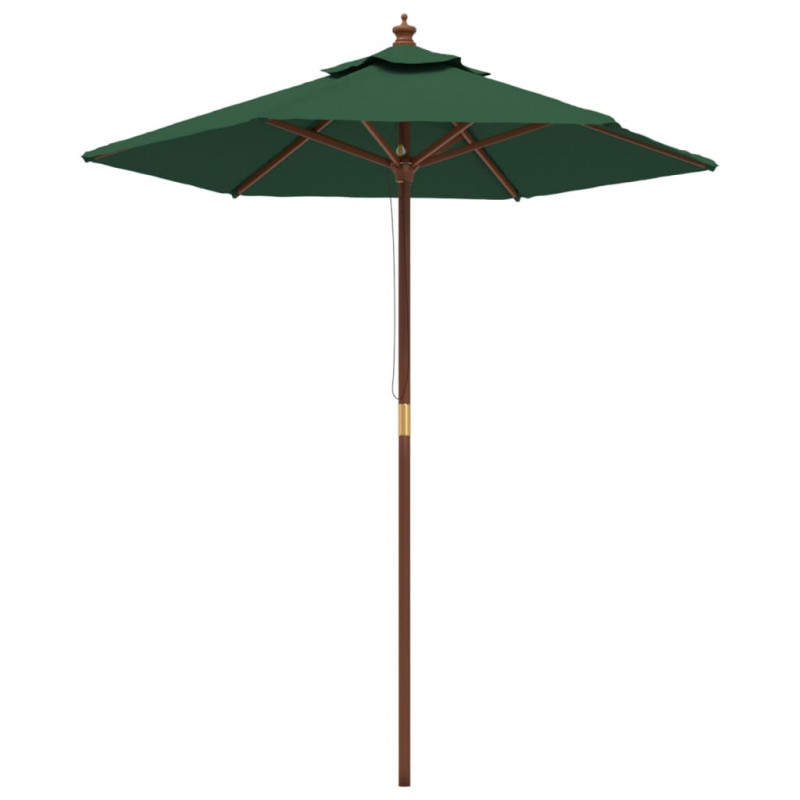 Parasol ogrodowy na drewnianym słupku, zielony, 196x231 cm