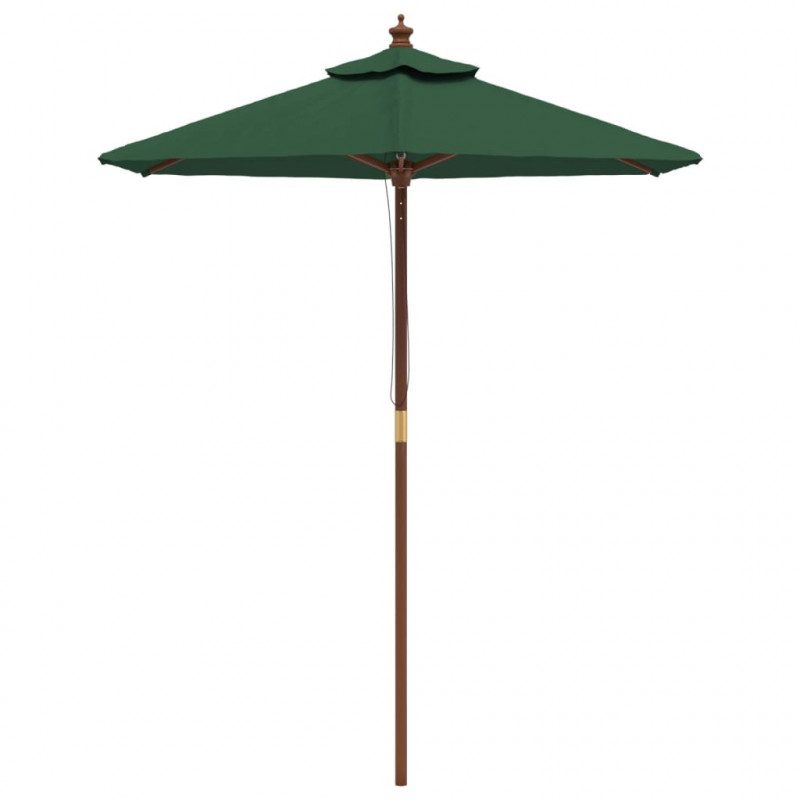 Parasol ogrodowy na drewnianym słupku, zielony, 196x231 cm