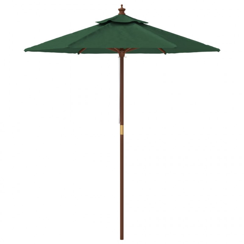 Parasol ogrodowy na drewnianym słupku, zielony, 196x231 cm