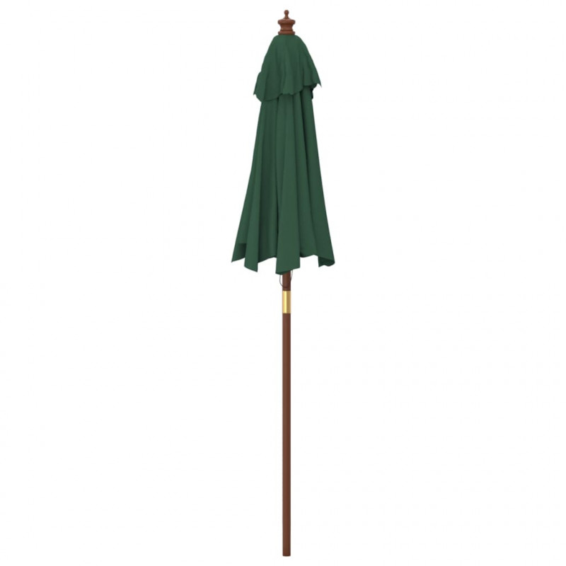 Parasol ogrodowy na drewnianym słupku, zielony, 196x231 cm