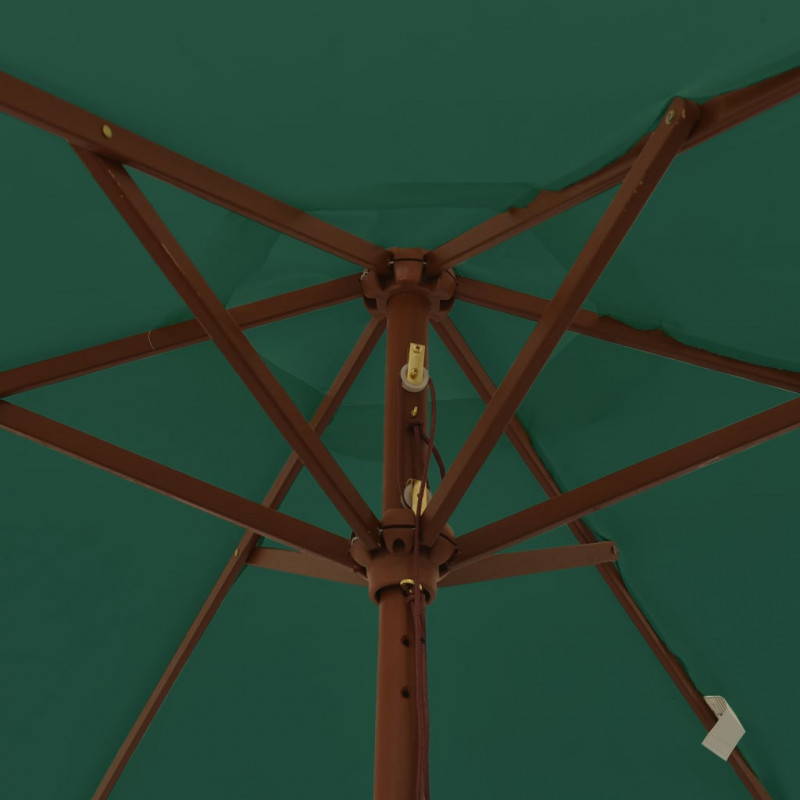 Parasol ogrodowy na drewnianym słupku, zielony, 196x231 cm