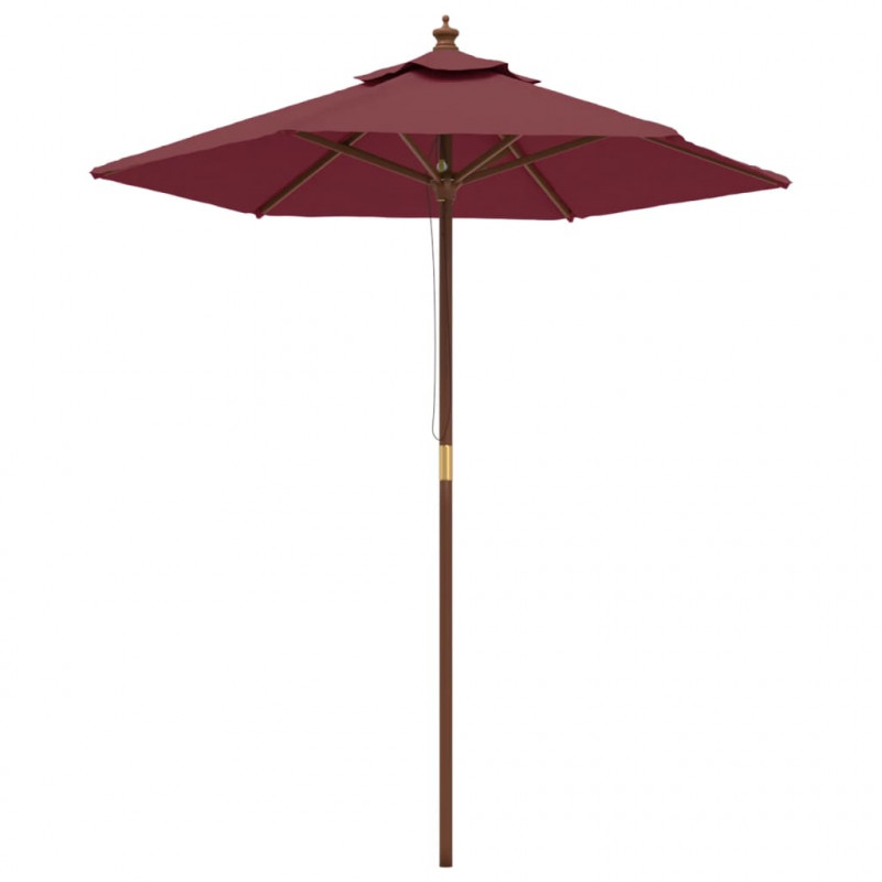 Parasol ogrodowy na drewnianym słupku, bordo, 196x231 cm