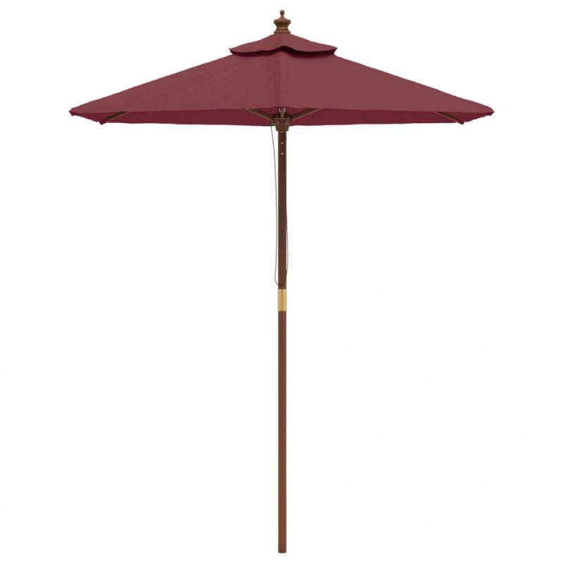Parasol ogrodowy na drewnianym słupku, bordo, 196x231 cm