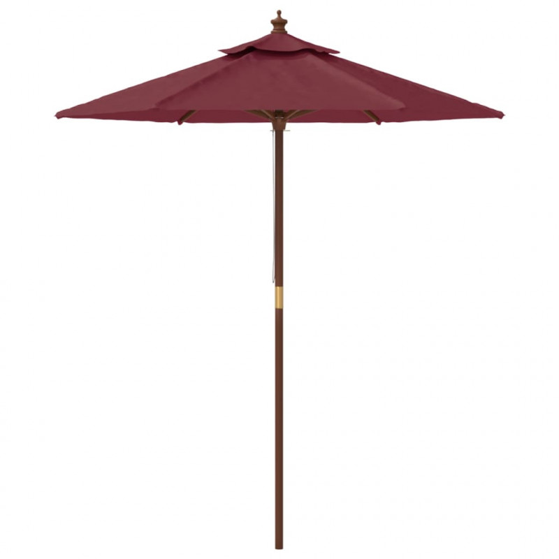 Parasol ogrodowy na drewnianym słupku, bordo, 196x231 cm
