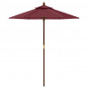 Parasol ogrodowy na drewnianym słupku, bordo, 196x231 cm