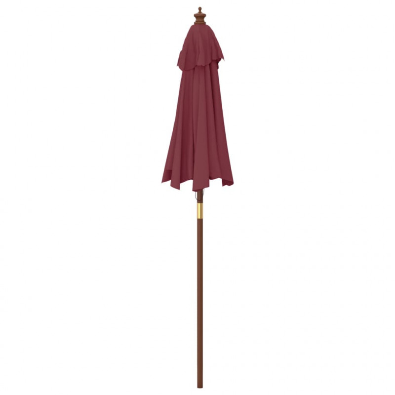 Parasol ogrodowy na drewnianym słupku, bordo, 196x231 cm