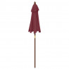 Parasol ogrodowy na drewnianym słupku, bordo, 196x231 cm