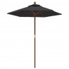 Parasol ogrodowy na drewnianym słupku, czarny, 196x231 cm