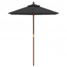 Parasol ogrodowy na drewnianym słupku, czarny, 196x231 cm