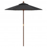 Parasol ogrodowy na drewnianym słupku, czarny, 196x231 cm