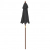 Parasol ogrodowy na drewnianym słupku, czarny, 196x231 cm