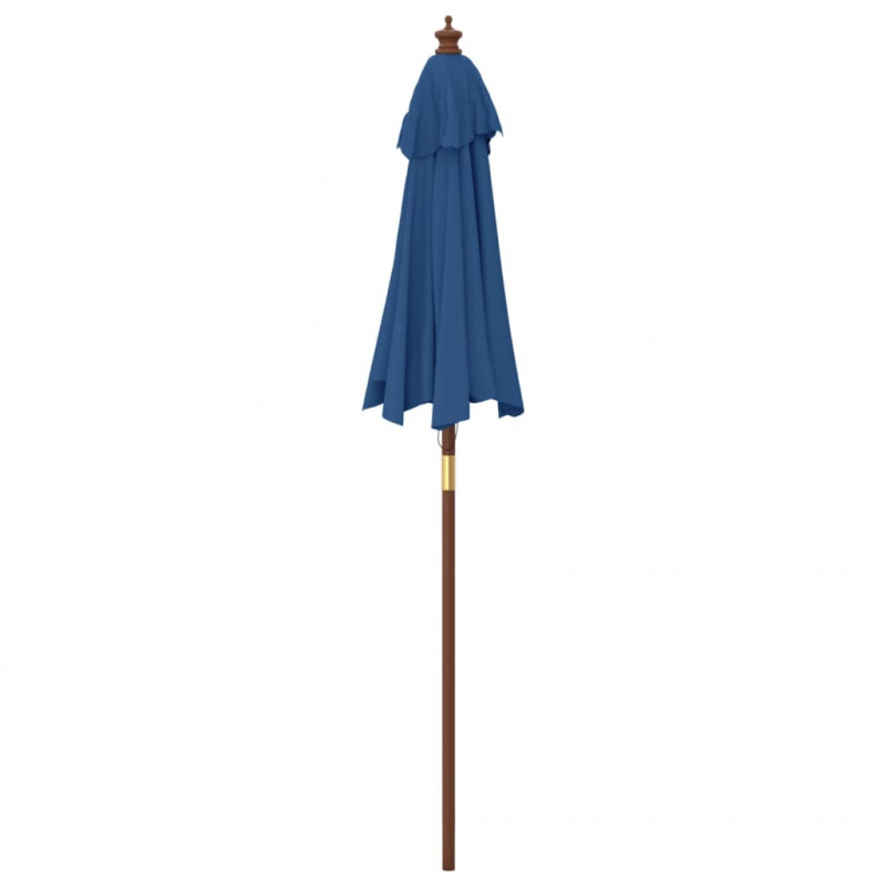 Parasol ogrodowy na drewnianym słupku, lazurowy, 196x231 cm