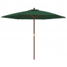 Parasol ogrodowy na drewnianym słupku, zielony, 299x240 cm