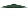 Parasol ogrodowy na drewnianym słupku, zielony, 299x240 cm