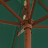 Parasol ogrodowy na drewnianym słupku, zielony, 299x240 cm