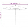 Parasol ogrodowy na drewnianym słupku, bordowy, 299x240 cm