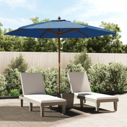 Parasol ogrodowy na drewnianym słupku, lazurowy, 299x240 cm