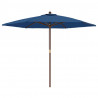 Parasol ogrodowy na drewnianym słupku, lazurowy, 299x240 cm