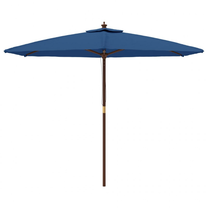 Parasol ogrodowy na drewnianym słupku, lazurowy, 299x240 cm