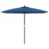 Parasol ogrodowy na drewnianym słupku, lazurowy, 299x240 cm
