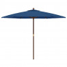 Parasol ogrodowy na drewnianym słupku, lazurowy, 299x240 cm