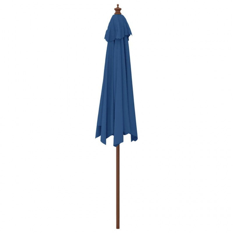 Parasol ogrodowy na drewnianym słupku, lazurowy, 299x240 cm
