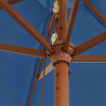 Parasol ogrodowy na drewnianym słupku, lazurowy, 299x240 cm