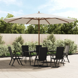 Parasol ogrodowy na drewnianym słupku, piaskowy, 400x273 cm