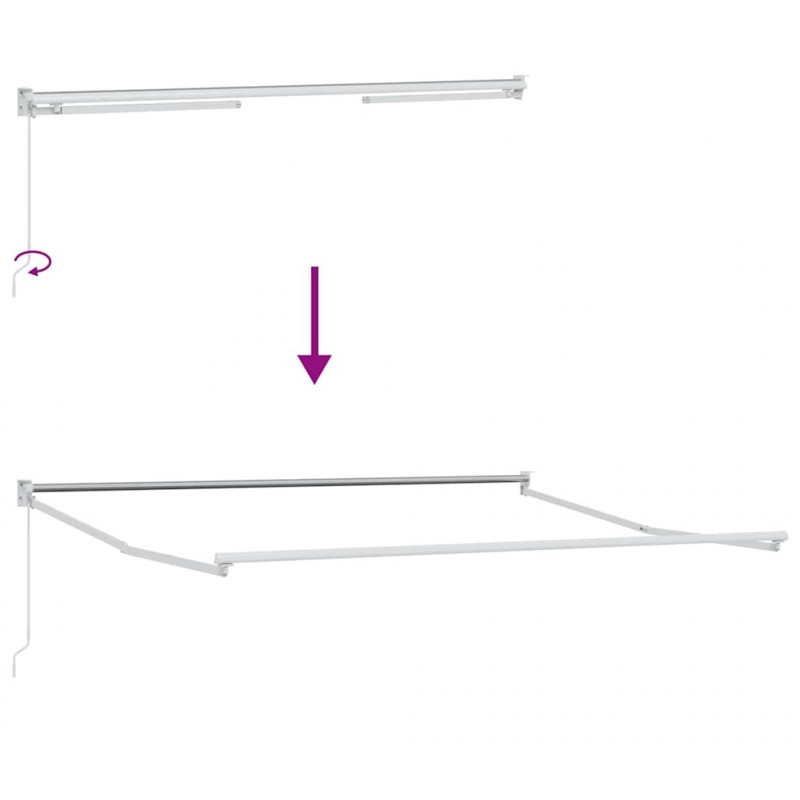 Markiza chowana Biały 300 x 250 cm Aluminium